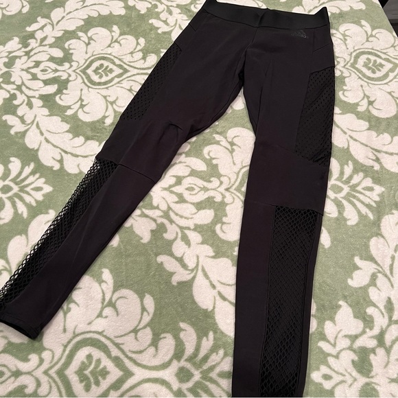 Adidas black leggings / athletic tights mesh detailing size small - Picture 5 of 13